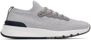 Brunello Cucinelli White Knit Sneakers (MZUPMBO252)