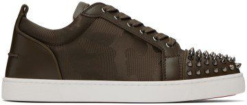 Christian Louboutin Khaki Louis Junior Spikes Sneakers (3220820)