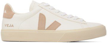VEJA White & Beige Campo Sneakers (CP0502920)