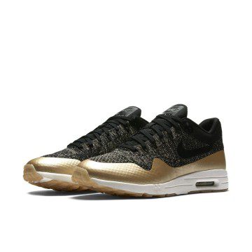 Nike Air Max 1 Ultra 20 Flyknit Metallic ‘Black & Metallic Gold’ (881195-001)