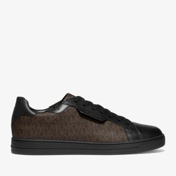 Michael Kors MK Keating Logo and Leather Trainers – Brown/blk (42F9KEFS1Q-2137)