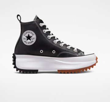 Converse Run Star Hike Platform Foundational Leather Zwart/wit/gum
