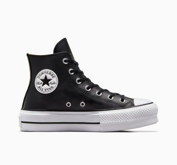 Converse Chuck Taylor All Star Platform Leather Zwart/zwart/wit