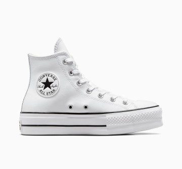 Converse Chuck Taylor All Star Platform Leather Wit/zwart/wit
