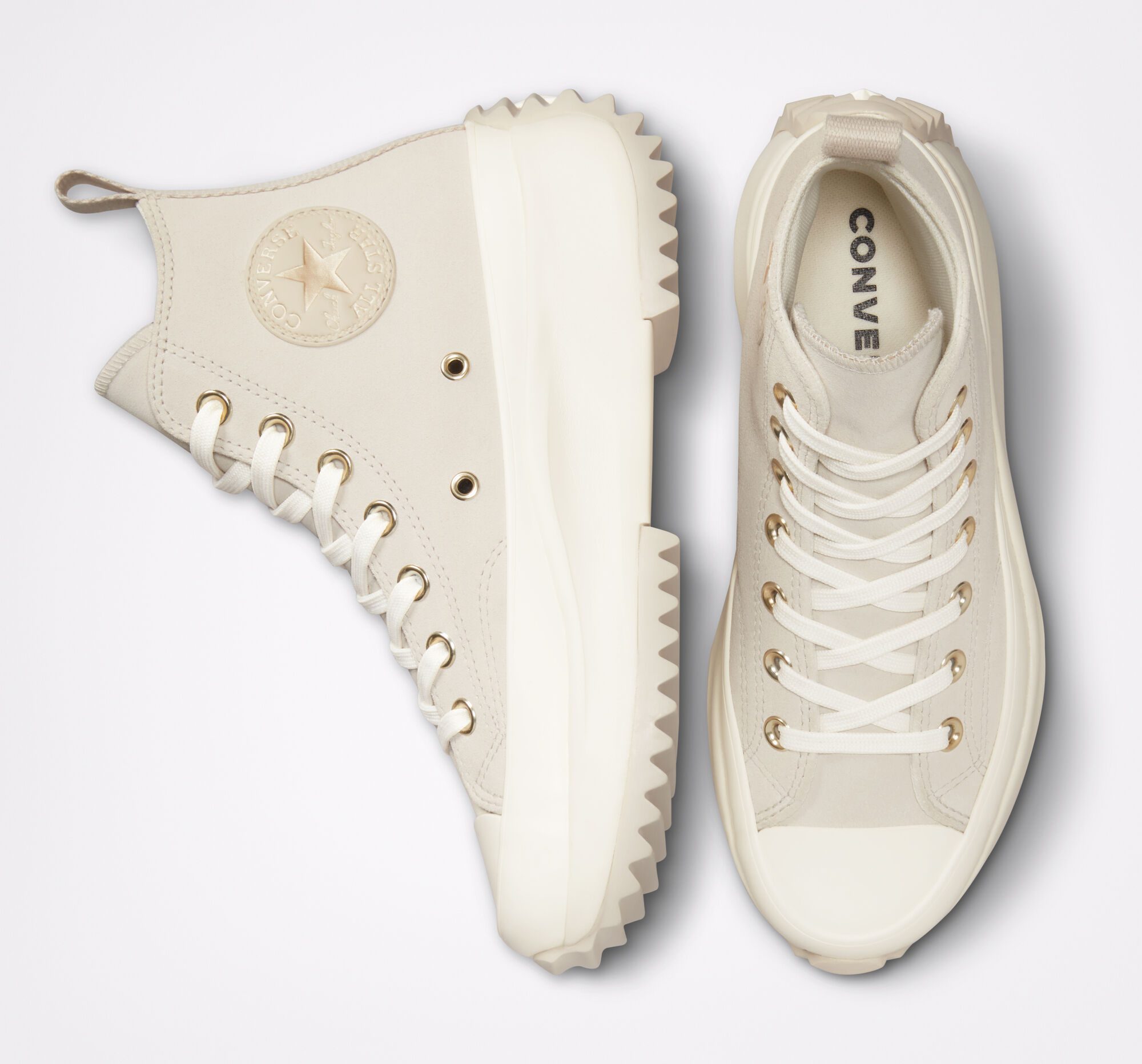 Converse Run Star Hike Platform Earthy Neutrals Desert Sand/egret/egret