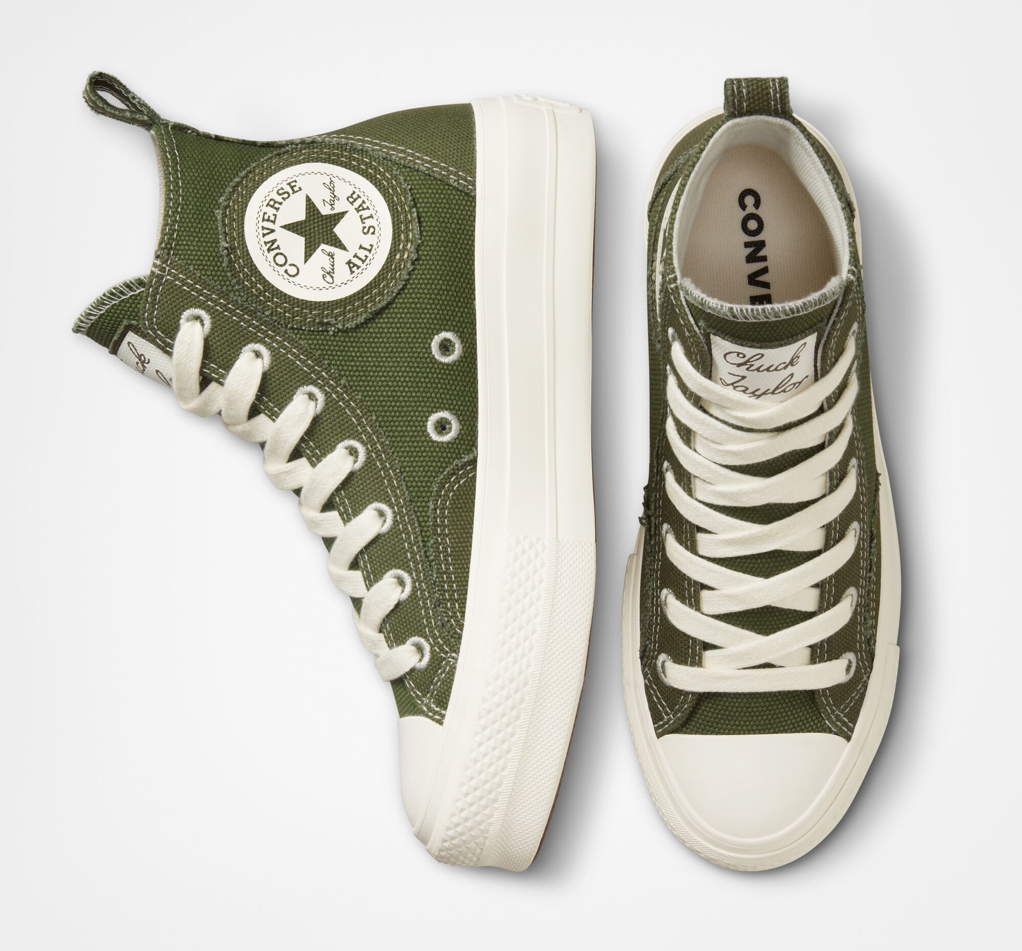 Converse Chuck Taylor All Star Lift Platform Oversized Patch Utility/egret/egret
