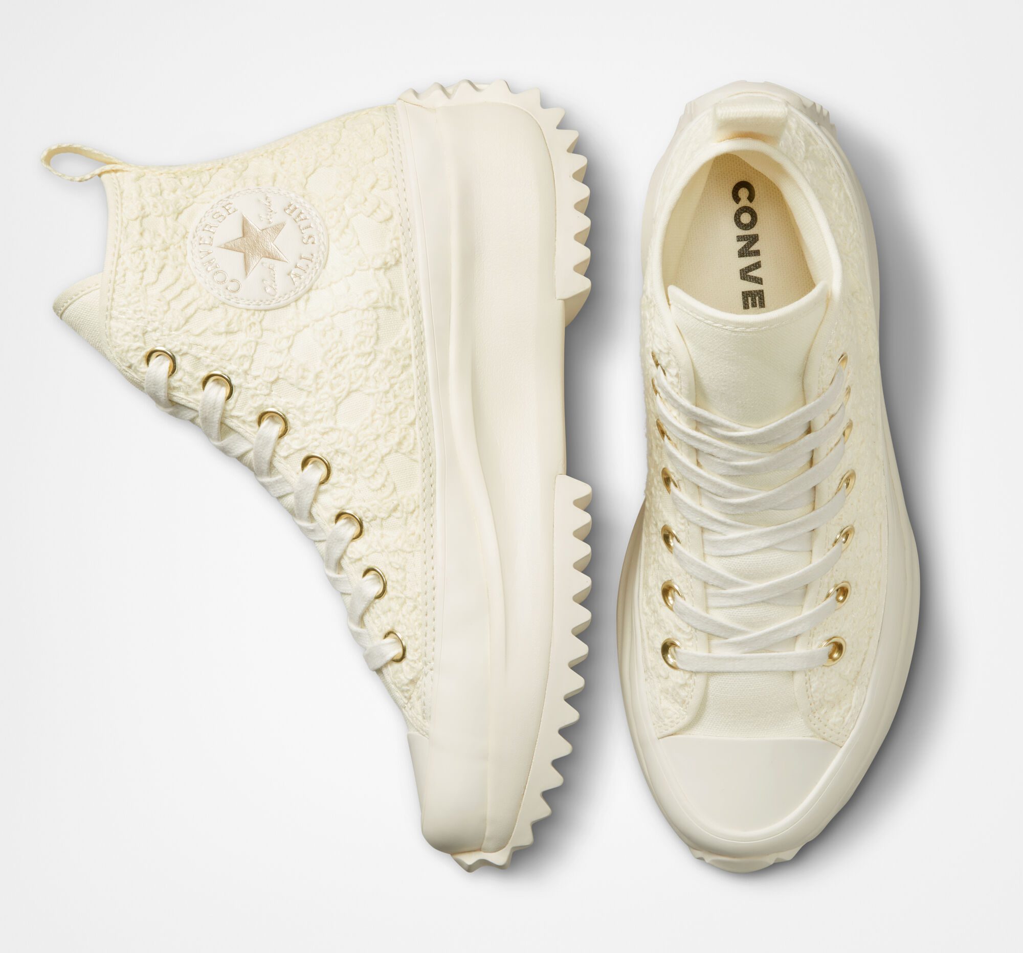 Converse Run Star Hike Platform Daisy Cord Egret/egret/light Gold (A06113C)