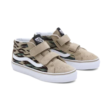 VANS Flame Camo Sk8-mid Reissue Met Klittenband Voor Kinderen Bruin (VN00018TBH1)