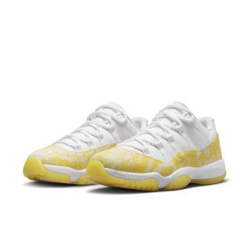 Air Jordan 11 Low WMNS ‘Yellow Snakeskin’ White / Tour Yellow-Sail (AH7860-107)
