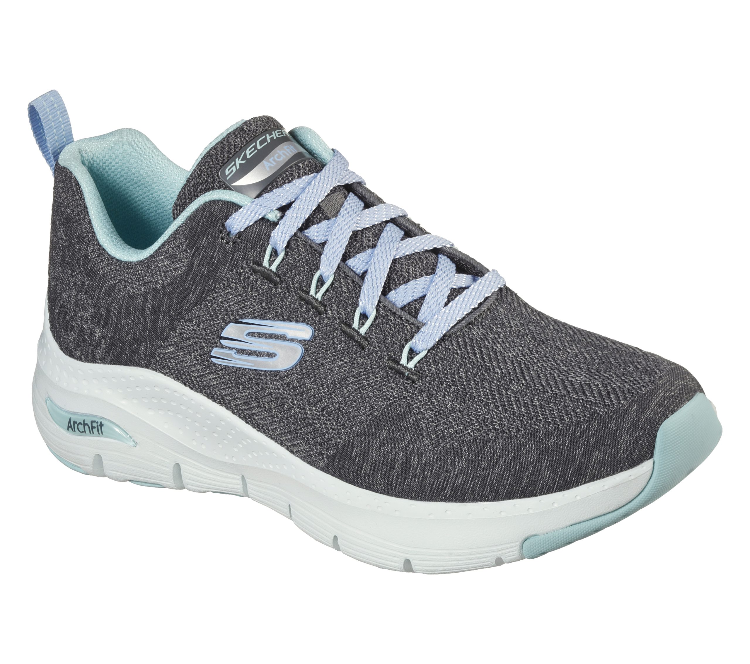 Skechers Skechers Arch Fit – Comfy Wave – Houtskool / Turkoois (149414-CCTQ)