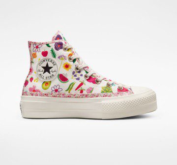 Converse Chuck Taylor All Star Lift Platform Festival Smoothie Egret/egret/green Beam (A06063C)