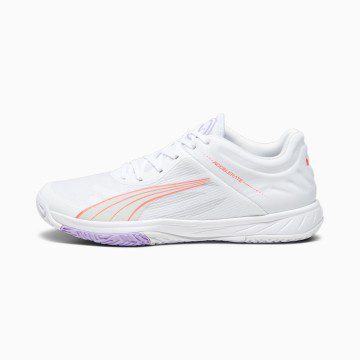 Puma Accelerate Turbo W+ zaalschoenen Wit/Roze/Grijs (107474-01)