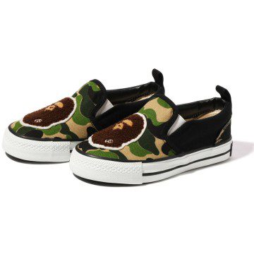 A Bathing Ape Ape Head Slip On Green ABC Camo (PS) (1I30-391-001 GRN)