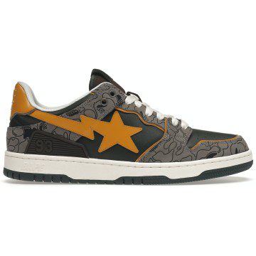 A Bathing Ape Bape SK8 Sta Grey Mustard Yellow (001FWH801007_GRN_A)