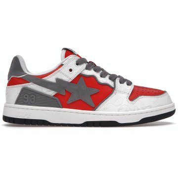 A Bathing Ape Bape SK8 Sta White Red (001FWH801017_RED_A/1H80191017-RED/1H80-291-017)