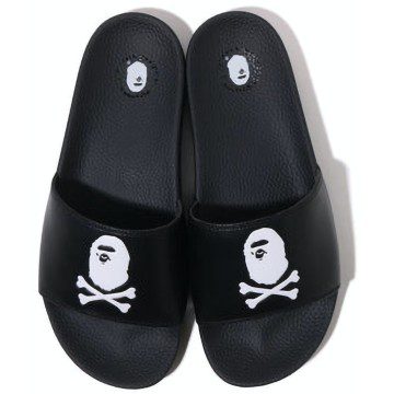 A Bathing Ape Slide Sandals Crossbone Black (4I20191001)