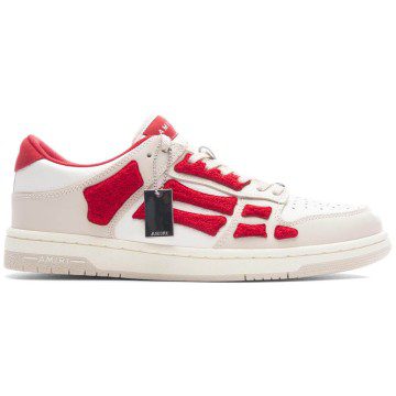 AMIRI Skel Top Low White Red Chenille (PF23MFS008-610)