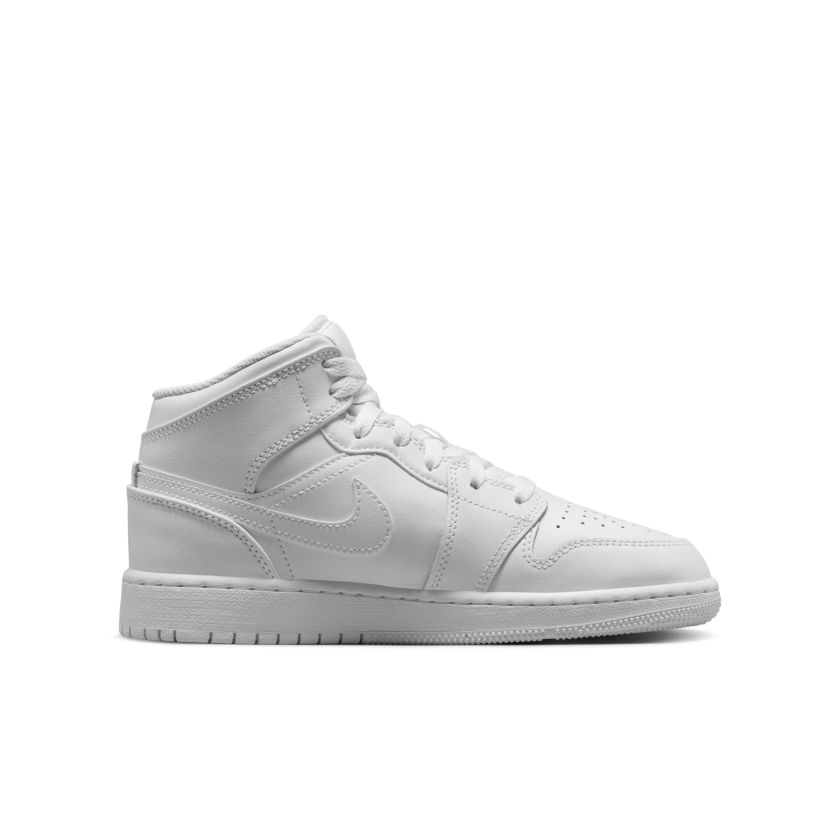 Jordan 1 Mid Triple White (2023) (GS) (554725-136)