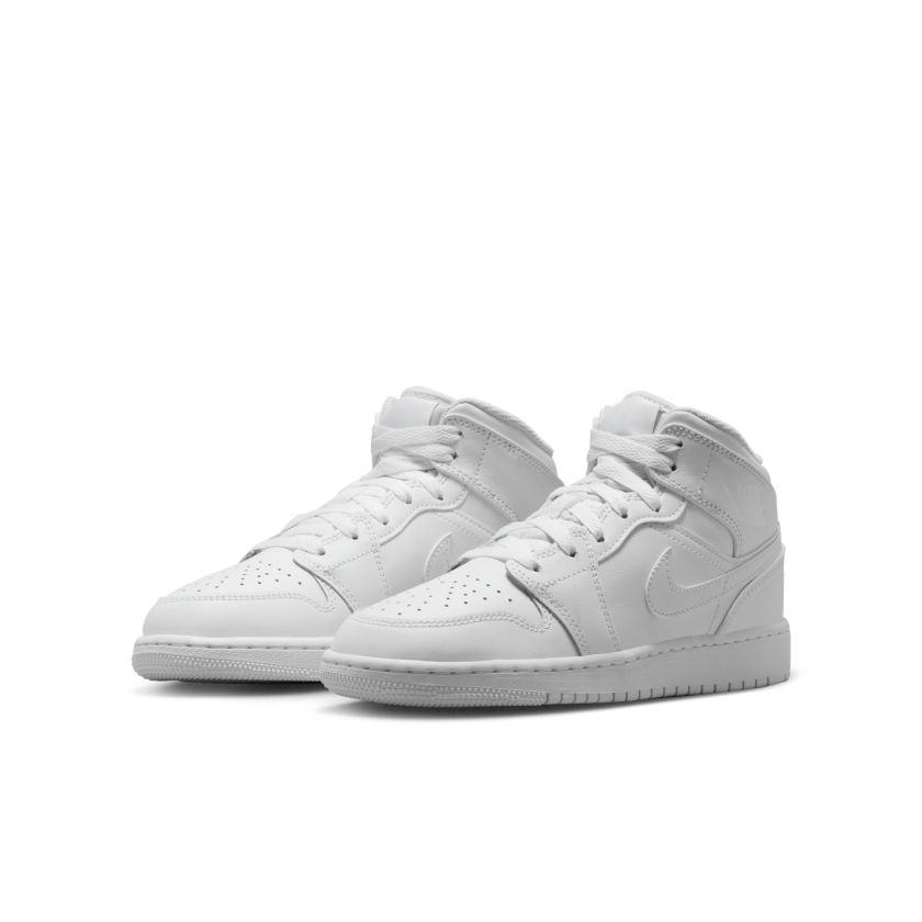 Jordan 1 Mid Triple White (2023) (GS) (554725-136)