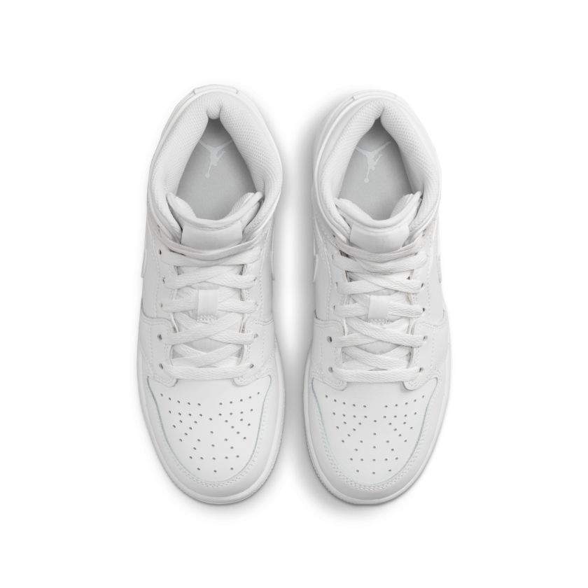 Jordan 1 Mid Triple White (2023) (GS) (554725-136)