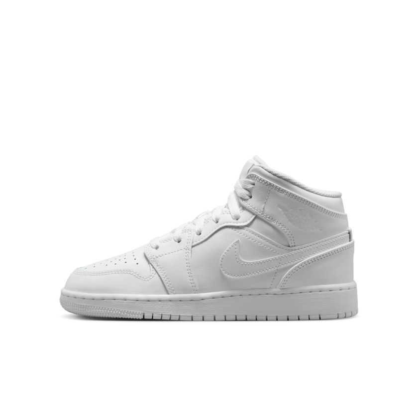 Jordan 1 Mid Triple White (2023) (GS) (554725-136)