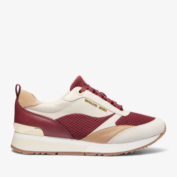 Michael Kors MK Allie Stride Mixed-Media Trainer – Mulberry Mlt (43F3ALFS6D-2006)