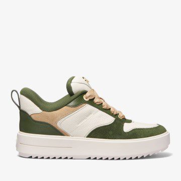 Michael Kors MK Rumi Color-Block Leather Platform Trainers – Amazon Green Multi (43F3RMFS4L-9978)