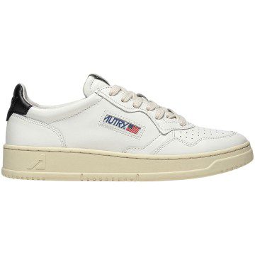 Autry Medalist Leather Low White Black (AULM-LL22)