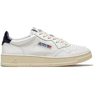 Autry Medalist Leather Low White Dark Blue (AULM-LL12)