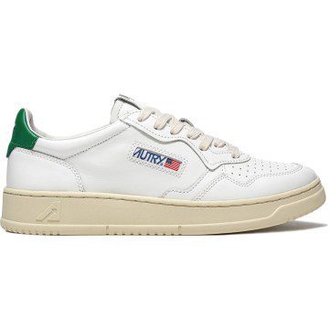 Autry Medalist Leather Low White Green (Women’s) (AULW-LL20)