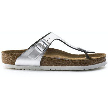 Birkenstock Gizeh Softbed Metallic Silver (Women’s) (1003674)