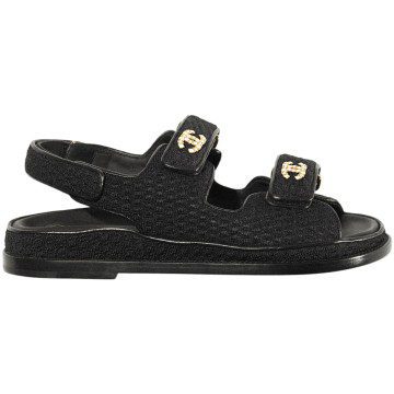 Chanel Dad Sandal Black Knit (G35927 X56555 94305)