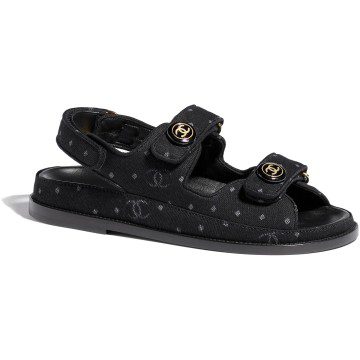 Chanel Printed Sandal Black Denim (G35927 X56946 0S942)