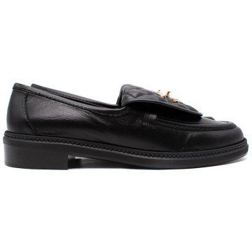 Chanel Quilted Tab Loafers Black Leather (G36646 X56469 94305 / G36646 X01000 94305)