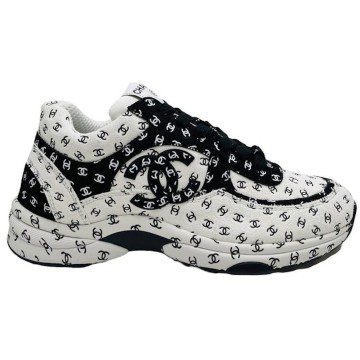 Chanel Suede Trainer Printed CC White (Women’s) (G39230 X56690 K4722)