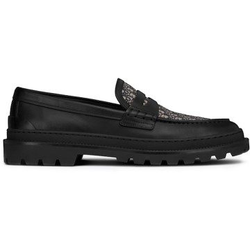 Dior Explorer Loafer Black Beige Black Dior Oblique Jacquard (3LO103ZCD_H961)