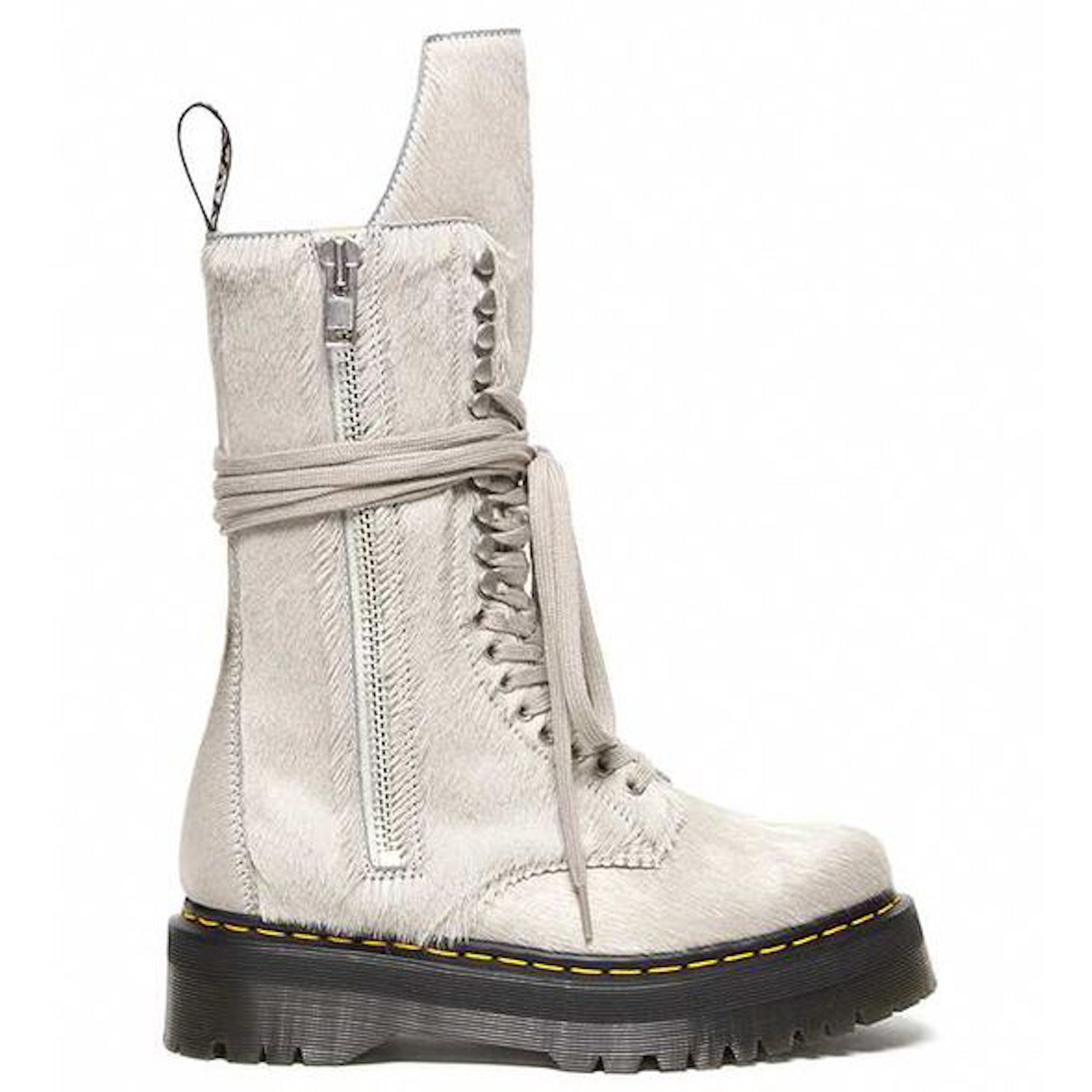 Dr. Martens 1918 Ro Hair On Lace Up Strobe Calf Length Platform Boot Rick Owens (27980049 / DM02B3801_0049)