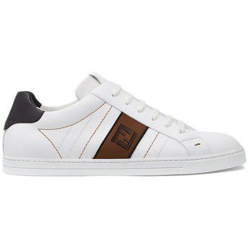 Fendi FF Leather Low Top White Brown (7E1166A3XLF13TH)