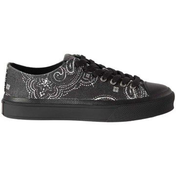 Givenchy City Low-Top In 4G Bandana Black White (BH0050H0ZE)