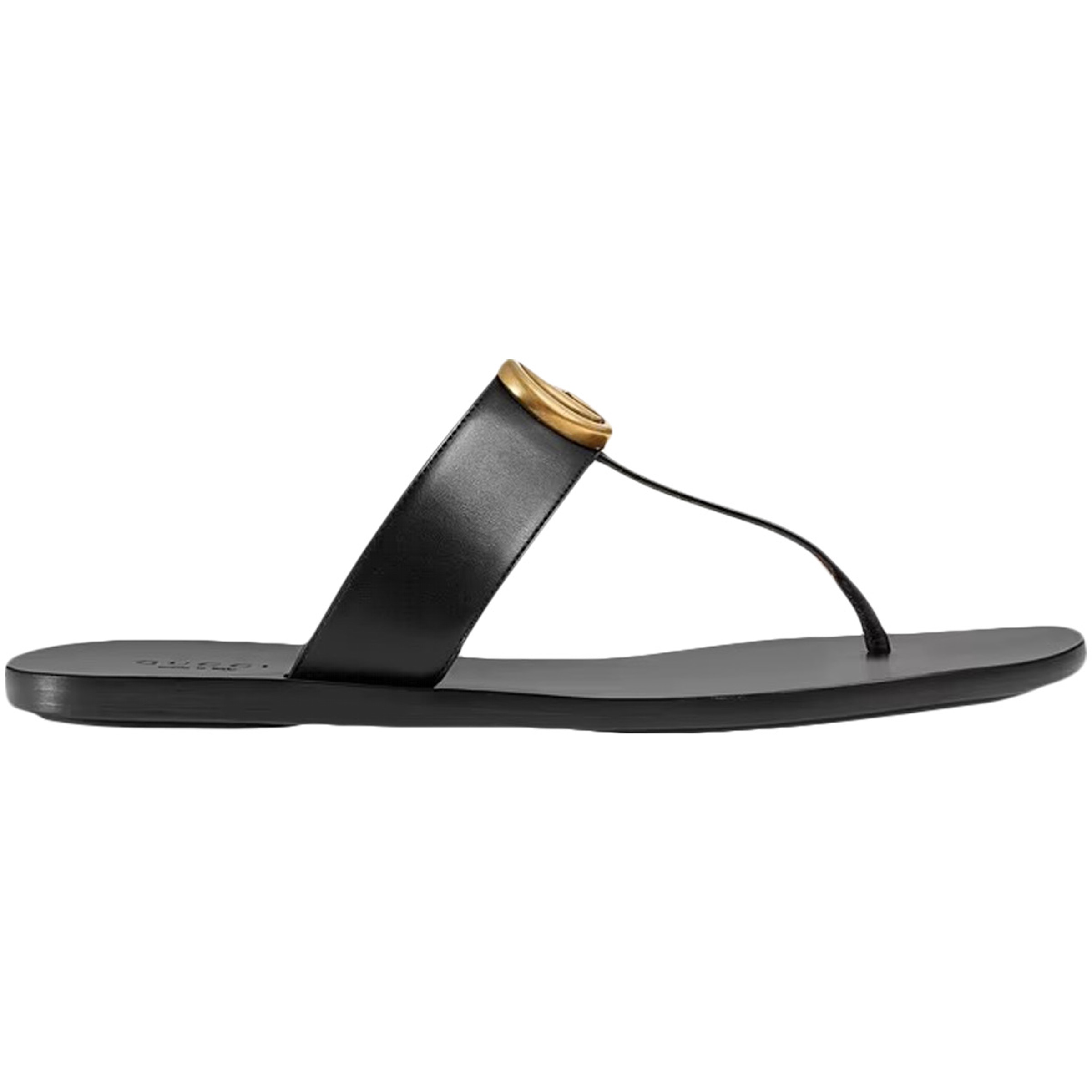 Gucci Double G Thong Sandal Black Leather (497444 A3N00 1000)