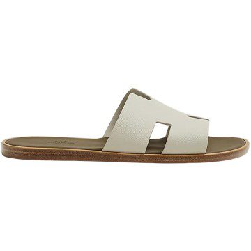 Hermes Izmir Sandal Beige Glaise Vert Toundra Epsom Leather (H221824Z)
