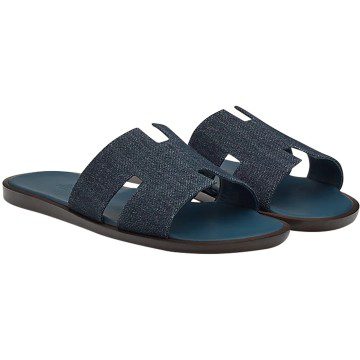 Hermes Izmir Sandal Bleu Brut Denim Calfskin Leather (H221819Z)