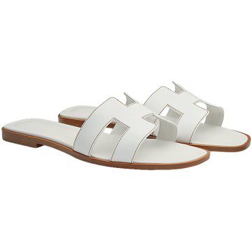 Hermes Oran Sandal Blanc Box Calfskin Leather (H021056Z)