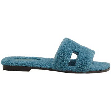 Hermes Oran Sandal Blue Woolskin (H212178Z)