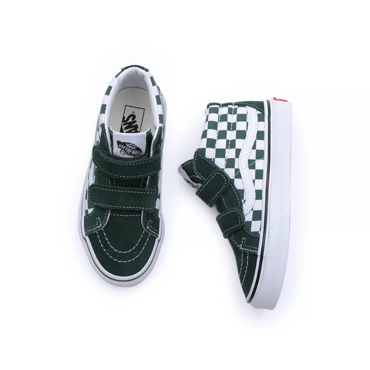 VANS Checkerboard Sk8-mid Reissue Met Klittenband Voor Kinderen Groen (VN00018TBD6)