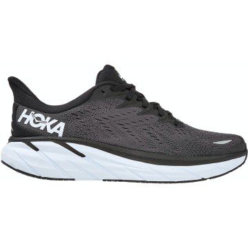 Hoka One One Clifton 8 Black White (Wide) (1121374-BWHT)