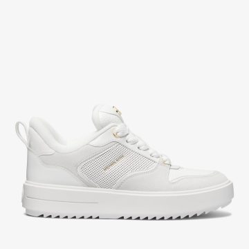 Michael Kors MK Rumi Leather Platform Trainers – Optic White (43F3RMFS1L-1999)