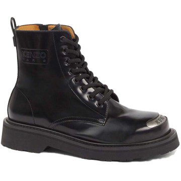 Kenzosmile Lace Up Boots Black Spazzolato Leather (FC65BT704L67.99.41)