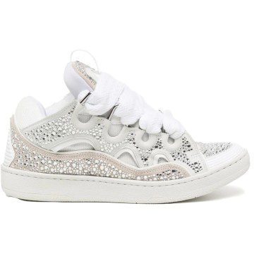 Lanvin Curb Sneaker White Rhinestone (FMSKRK11STRAP22)