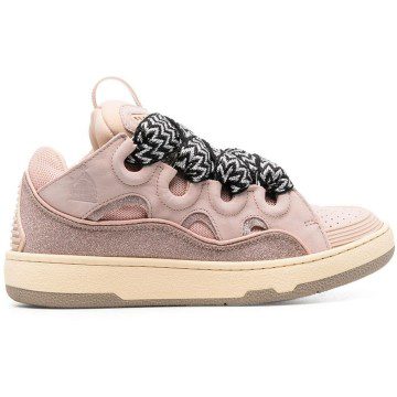 Lanvin Leather Curb Glitter Pale Pink Black White (FW-SKDK02-DRLX-A2251)